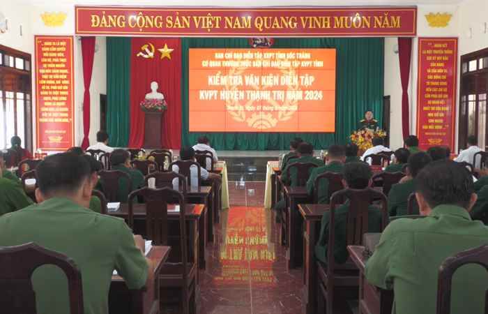 Thạnh Trị: Kiểm tra công tác chuẩn bị văn kiện Diễn tập Khu vực phòng thủ